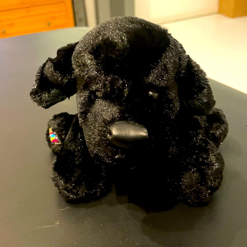 GANZ Black Lab Dog Webkinz Stuffed Animal Plush (no code)